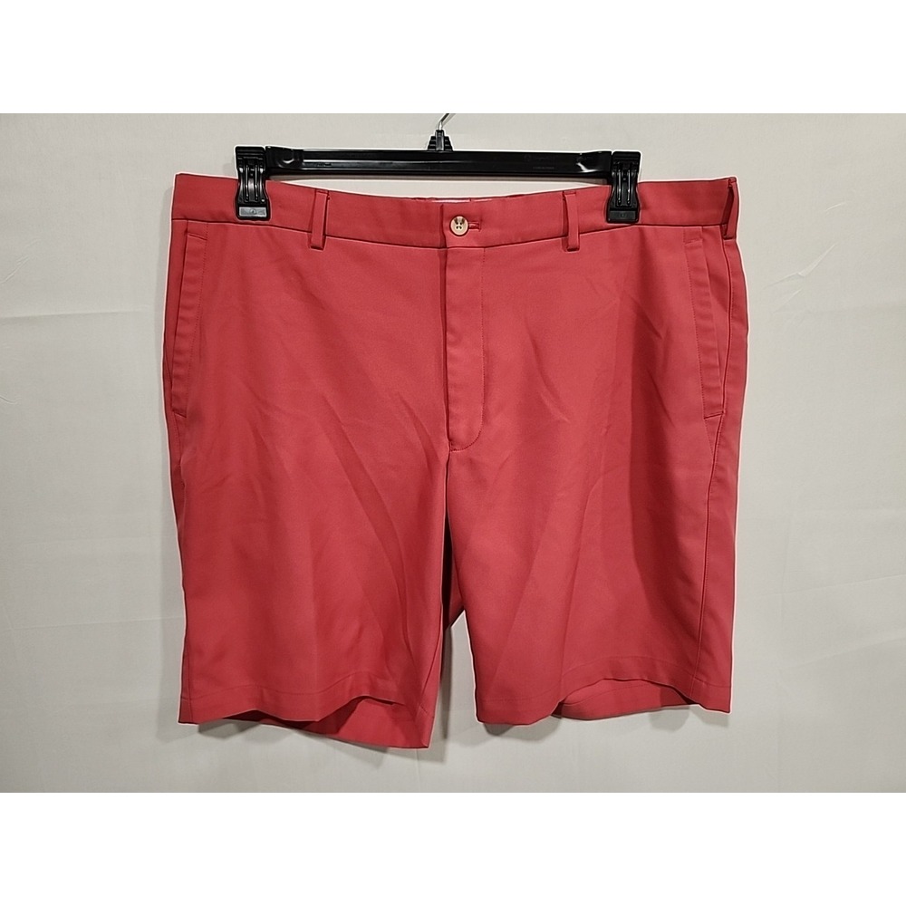 Peter Millar Golf Shorts Men Size 38 Salmon, Chino Style 4 Pocket Stretchy‎